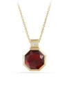 DAVID YURMAN Guilin Octagon Pendant Necklace with Garnet and Diamonds in 18K Gold