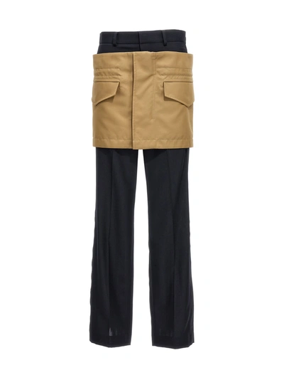 Sacai Suiting Mix Trousers In Blue