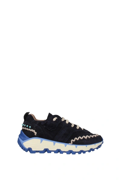 Etro Sneakers Suede Blue Midnight Blue