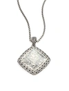John Hardy Classic Chain Hammered Silver Heritage Large Quadrangle Pendant Necklace