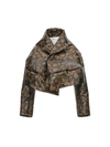 Comme Des Garçons Floral Pvc Cropped Jacket In Gray