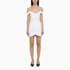 Costarellos Leanna Ecru Short Dress In Grey