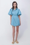 Jonathan Simkhai Cleo Balloon Mini Dress In Celeste Blue