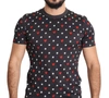 DOLCE & GABBANA DOLCE & GABBANA DARK GRAY HEARTS PRINT COTTON MEN MEN'S T-SHIRT