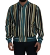 Dolce & Gabbana Multicolor Viscose Stripes Full Zip Jacket In Multicolor