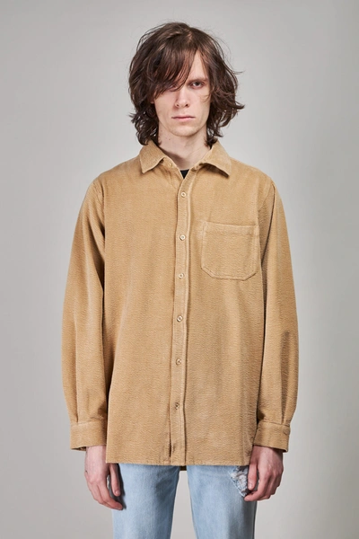 Erl Cotton Corduroy Shirt In Neutrals