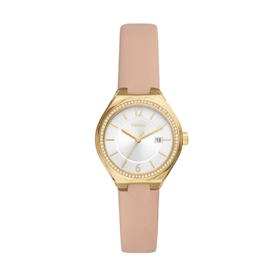 Fossil Women's Eevie Three-hand Date, Gold-tone Stainless Steel Watch In Beige