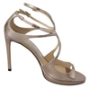 Jimmy Choo Ballet Pink Leather Lance Sandals Pumps In Bronze