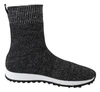 Jimmy Choo Black Silver Lurex Mix Norway Sneakers In Black | Silver