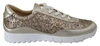 Jimmy Choo Monza Antique Gold Leather Sneakers In Gold
