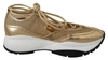 JIMMY CHOO JIMMY CHOO GOLD MESH LEATHER MICHIGAN WOMEN'S SNEAKERS