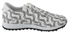 JIMMY CHOO JIMMY CHOO WHITE AND BLACK LEATHER MONZA WOMEN'S SNEAKERS