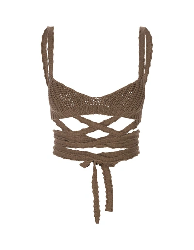 Alanui Palm Springs Knitted Top In Marrone