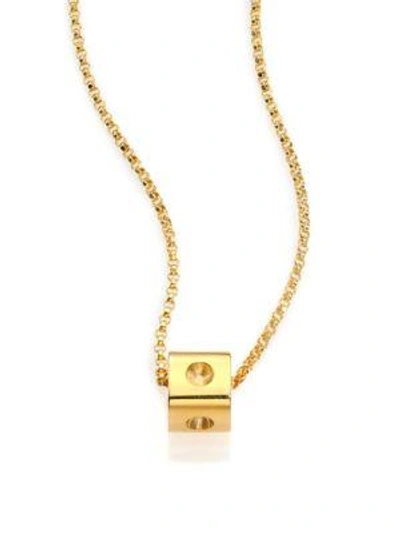 Roberto Coin 18k Yellow Gold Pois Moi Mini Cube Pendant Necklace, 16