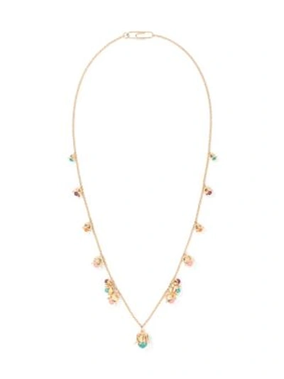 Aurelie Bidermann Lily Of The Valley Long Faux-pearl Necklace In Gold