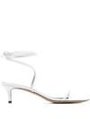 Isabel Marant Cone Heel Leather Sandals In White