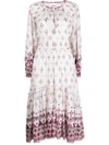 Isabel Marant Étoile Fratela-ge Print Long Sleeve Maxi Dress In White