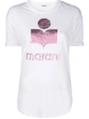 Isabel Marant Étoile Logo-print Linen T-shirt In Pink