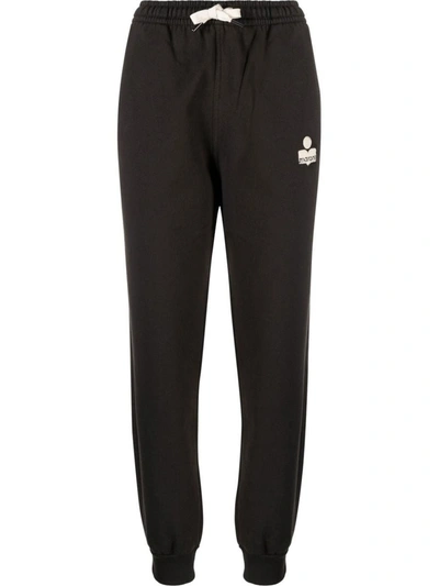 Isabel Marant Étoile Logo Printed Drawstring Track Pants In Black