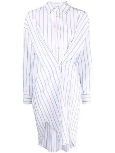 Isabel Marant Étoile Seen Striped Cotton Shirtdress In Beige