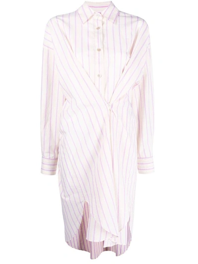 Isabel Marant Étoile Seen Striped Cotton Shirtdress In Yellow
