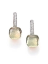 POMELLATO Nudo Prasiolite, Diamond & 18K Rose Gold Leverback Earrings