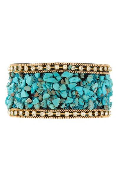 Saachi Beaded Bracelet In Aqua Blue