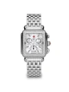 MICHELE WATCHES WOMEN'S DECO 18 DIAMOND, MOTHER-OF-PEARL & STAINLESS STEEL CHRONOGRAPH BRACELET WATCH,0445451211030