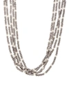 SAACHI CROSBY CRYSTAL & PEARL MULTISTRAND NECKLACE
