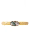 Saachi 18k Plated Labradorite Cuff Bracelet In Light Grey