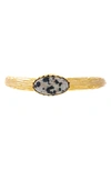 Saachi Stone Cuff Bracelet In Taupe