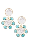 Saachi Cadence Pearl Earrings In White Combo