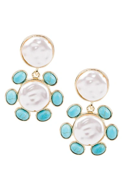 Saachi Cadence Pearl Earrings In White Combo