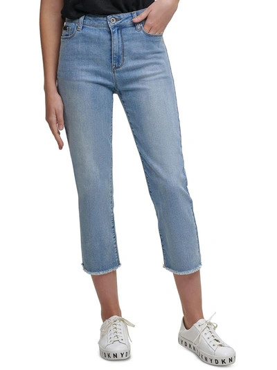 Dkny Jeans Rivington Womens Denim Slim Fit Cropped Jeans In Multi