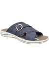 Easy Street Flint Womens Faux Leather Slip-on Slide Sandals In Blue