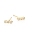 Zoë Chicco Trio Diamond & 14K Yellow Gold Stud Earrings