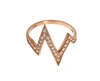 Nialaya Elegant Pink Crystal Encrusted Silver Ring In Pink
