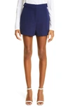 Milly Aria Cady Button Tab Shorts In Navy