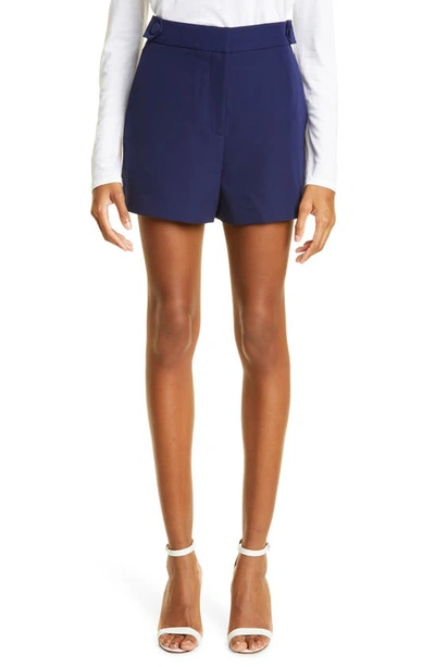 Milly Aria Cady Button Tab Shorts In Navy