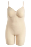 Skims Seamless Sculpt Low Back Mid Thigh Bodysuit In Clay