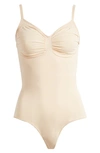 Skims Seamless Sculpt' Sculpting Bodysuit With Snaps In Sand