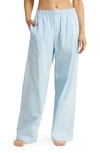 Skims Cotton Poplin Pajama Pants In Glacier