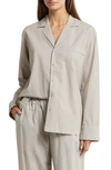 Skims Gender Inclusive Crop Cotton Poplin Button-up Pajama Shirt In Silver
