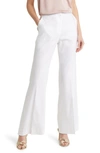 Milly Lennon Flare-leg Linen Pants In White