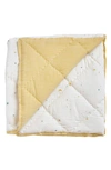Pehr Reversible Quilted Organic Cotton Blanket In Ivory/ Marigold