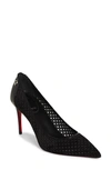 CHRISTIAN LOUBOUTIN KATE PERFORATED POINTED TOE LEATHER PUMP