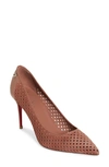 CHRISTIAN LOUBOUTIN KATE PERFORATED POINTED TOE LEATHER PUMP