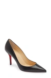 Christian Louboutin Apostrophy Pointy Toe Leather Pump In Black