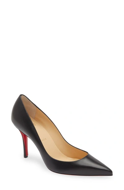 Christian Louboutin Apostrophy Pointy Toe Leather Pump In Black