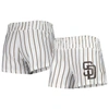 CONCEPTS SPORT CONCEPTS SPORT WHITE SAN DIEGO PADRES REEL PINSTRIPE SLEEP SHORTS